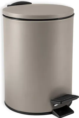 Productafbeelding van Spirella Vuilnisemmer Cannes - beige - 3 liter - metaal - 17x25 cm - met zachte sluiting