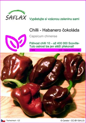 Obrázek produktu pro SAFLAX - Chilli - Habanero čokoláda - Capsicum chinense - 10 Semena