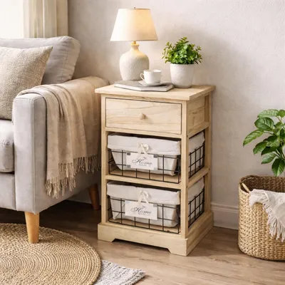 Produktbild von Kommode Melia mit Schublade und 2 Körben Artisaneiche