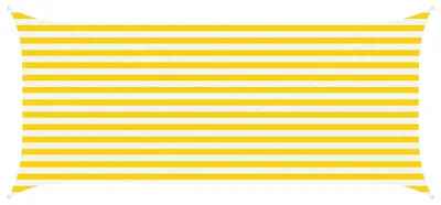 Obrázok produktu pre vidaXL Slnečná plachta, žltá a biela, 4,5 x 2 m, 100 % polyester Oxford
