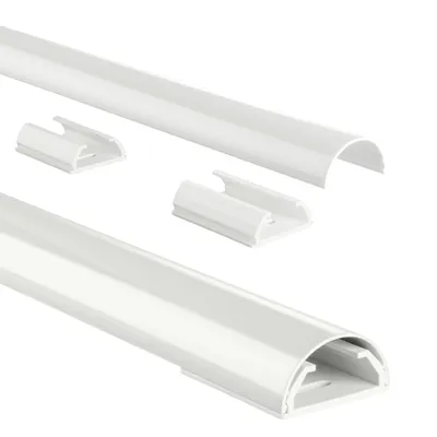 Produktbild von Hama Alu-Kabelkanal halbrund, 110/3,3/1,8 cm, Weiß