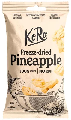 Zdjęcie produktu dla KoRo Ananas liofilizowany 40g – chrupiąca, naturalna przekąska bez dodatków