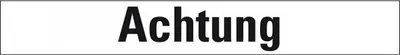 Produktbild von Dreifke® Aufkleber I Signalwort Achtung, Folie, selbstklebend, 74x18mm, 9/Bog...