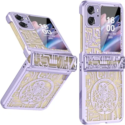 Obrázek produktu pro Pouzdro pro Oppo Find N2 Flip galvanizované ochranné pouzdro s ochranou pantu Fialová
