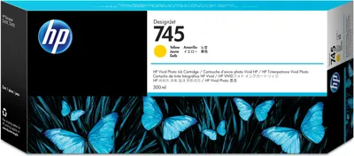 Obrázok produktu pre HP 745 300-ml DesignJet Yellow Ink Cartridge, HP DesignJet Z2600 PostScript Printer, HP DesignJet Z5600 PostScript Printer, Atramentový, Žltá, Singapúr, 283 mm, 41 mm