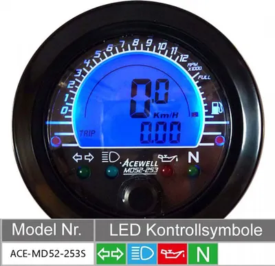 Produktbild von Acewell Drehzahlmesser ACE-MD52-253S