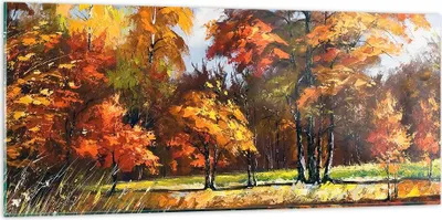 Produktbild von Bilder auf glas - Park Herbst Wasser - 120x50cm - Glasbilder - Wandbilder - Kunstdruck - zum Aufhängen bereit - Wanddekoration aus Glas - Glas Bilder - Wandbild auf Glas - Einteilig - GAB120x50-3536