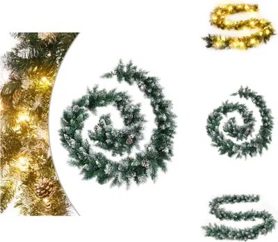 Produktbild von vidaXL Weihnachtsgirlande mit LED-Lichtern Grün 5,2 m PVC -  Weihnachtsbeleuchtung