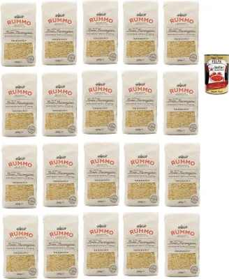 Produktbild von Rummo Semi di Orzo n° 27 Pasta Lenta Lavorazione Teigwaren aus Hartweizengrieß Bronze-Zeichnung 20x 500g + Italian Gourmet polpa 400g