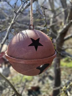 Produktbild von Edelrost Weihnachtsklingel mit Sternen Edelrost Weihnachtsklingel mit Sternen - d = 25 cm