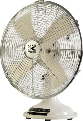 Produktbild von Kalorik Retro Metall Tisch Ventilator 30cm Creme Weiß oszillierend NEU OVP*34381