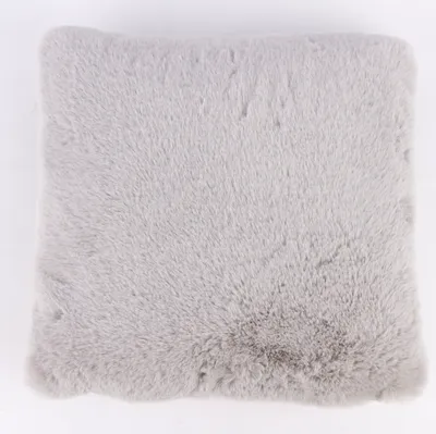 Produktbild von Deko Kuschelkissen Plüsch einfarbig hellgrau 45x45cm