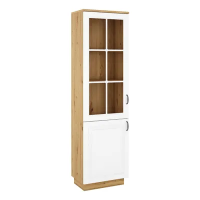Produktbild von Vitrine FATMA – Breite 60 cm, Eiche Artisan / weiß