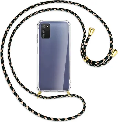 Produktbild von Handykette Backcover-Schutzhülle mit Band (Metall goldfarben) für Samsung Galaxy A03s 4G (EU Version) - camouflage