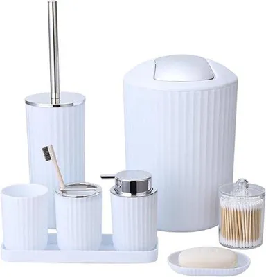Produktbild von Famanu Badezimmeraccessoires-Set 8-teilig - Schwarz