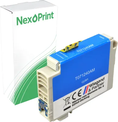 Produktbild von Druckerpatrone kompatibel zu Epson C13T071240 cyan Stylus SX200, Epson Stylus SX205, Epson Stylus SX210, Epson Stylus SX215