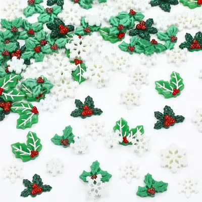 60 Mini-Schneeflocken aus Harz, Weihnachtsdeko, 6 Stile