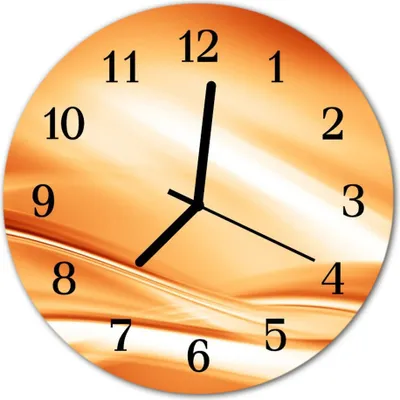 Produktbild von Glasuhr Wanduhr Küchenuhr Echt-Glas 30fi cm Abstrakt orange