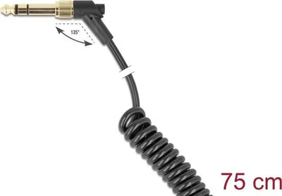 Imagen del producto de Delock - Kit de cables de audio - 75 cm - - enrollado, con conector angular