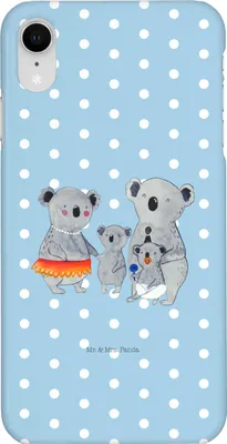 Produktbild von Mr. & Mrs. Panda Iphone XR Handyhülle Koala Familie - Blau Pastell - Geschenk, Handy Case, Koalas, Kinder, Papa, Family, Premium Kunststoff, Muttertag