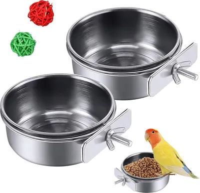 Productafbeelding van Vogelvoerbakjes van roestvrij staal, 2 stuks, om op te hangen, vogelvoercontainers