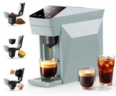 3-in-1 Espressomaschine für Kapseln & Kaffee, 19 Bar, 800 ml, grau
