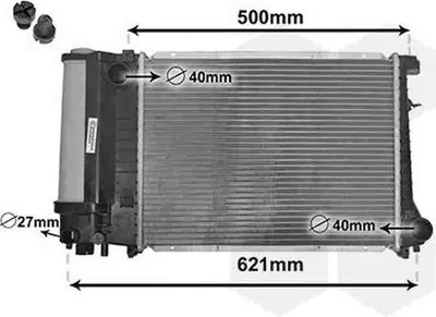 Produktbild von Van Wezel Wasserkühler für BMW 3 E30 E36 + Touring Cabrio Coupe 5 + Touring