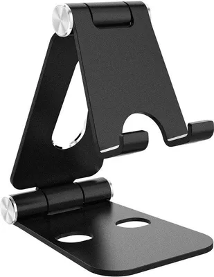 Produktbild von Famanu Mobiler Telefonhalter, Faltbare Telefonständer aus Aluminium, Verstellbar, Schwarz