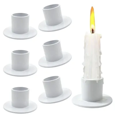 6er Set Kerzenhalter aus Eisen, schwarz, 5 x 2,7 x 2,5 cm