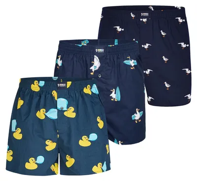 Produktbild von Happy Shorts Herren Boxer Motiv Mix 3-Pack birds3 - Größe M