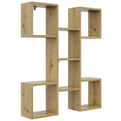 Produktbild von Wandregal Katia Eiche Artisan – modernes Hängeregal für Bücher und Dekoration, stabile Regalwand für Wohnzimmer und Büro
