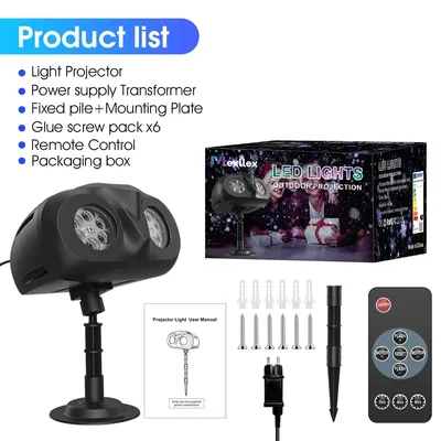 Produktbild von Schneeflockenprojektor - LED-Weihnachtsbeleuchtung - Fernbedienung - Timer - EU-Stecker - Festbeleuchtung