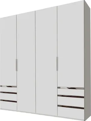 Image de Armoire Level Armoire à portes battantes avec tiroirs Finition au choix blanc