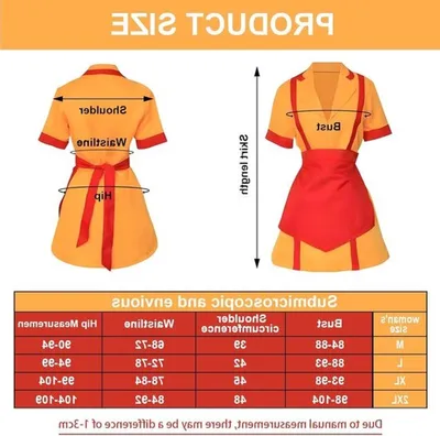 Klassisch Rot Orange Mädchenkostüm mit Schürze für Halloween, Karneval und Partys - Perfekt für Rollenspiele und
