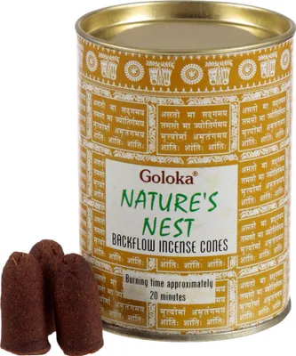Produktbild von Goloka Rückfluss Räucherkegel Natures Nest 1 Dose/24 Kegel Räucherkerze