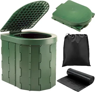 Produktbild von Campingtoilette 32.5 x 27.5 x 6.5 cm, faltbar, 1.8 kg, ABS Kunststoff, für Camping