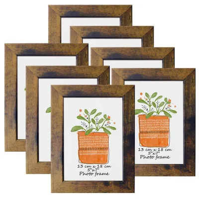 Immagine prodotto di PETAFLOP, set di 7 cornici rustiche in stile vintage, dimensioni 13x18 cm