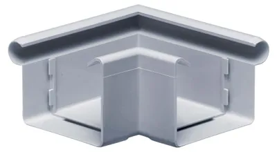 Produktbild von INEFA Rinnenwinkel 90 Grad kastenförmig Außenwinkel, PVC NW68 / 68mm Grau Wulst außen, Verbindungsstück Dachrinnenzubehör,  Germany