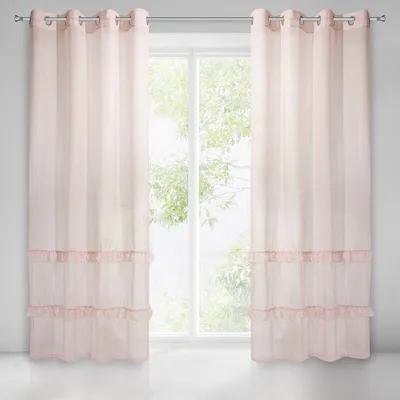 Produktbild von Gardine ARIANA rosa 140x250 cm  Ösen Ösenvorhang