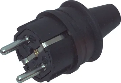 Produktbild von ABL Netzanschluss Schutzkontakt / Typ F (CEE 7/7) 16 A Schwarz NE30304