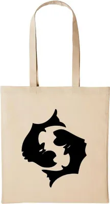Produktbild von Huuraa Baumwollbeutel Fische Geschenk Einkaufstasche Natural 10 Liter Baumwolle Fische Accessoire