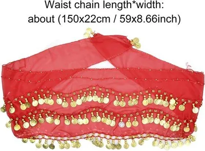 Produktbild von Famanu Chiffon Bauchtanzgürtel mit goldenen Münzen - Ideal für Auftritte