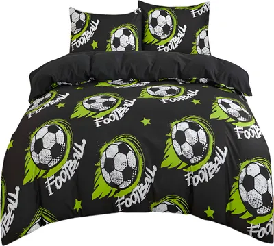 Zdjęcie produktu dla 3-częściowy zestaw pościeli czarny 135x200 cm - Foot Ball