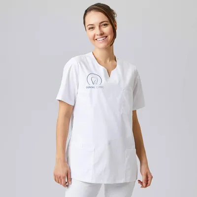 Produktbild von Damen Kasack weiß, Gr. L : L : weiß : 50% Baumwolle 50% Polyester