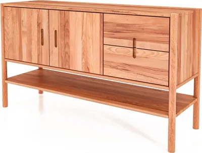 Produktbild von Kommode Zola Kernbuche massiv 142x81 cm mit 2 Schubladen und 2 Türen