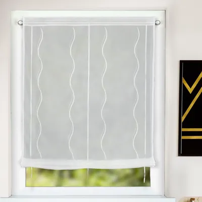 Produktbild von Bändchenrollo „Lena" - Raffgardine von Albani: Größe (HxB): 130x80cm Farbe: Weiß