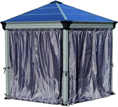 Image de Palram - Rideaux en polyester Canopia pour pavillon Roma et Monaco Gris