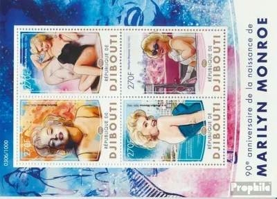 Produktbild von Briefmarken Dschibuti 2016 Mi 969-972 Kleinbogen (kompl. Ausg.) postfrisch Marilyn Monroe