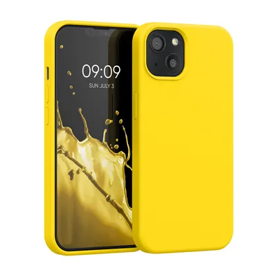 Produktbild von kwmobile Handyhülle für iPhone 13 Hülle, für iPhone 13 Case - Hülle Silikon - kabelloses Laden - Strahlend Gelb