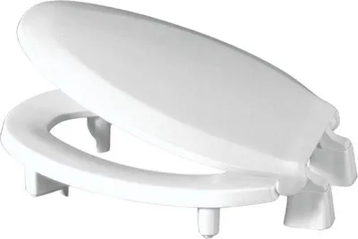 Image de Siège de toilettes allongé en plastique blanc 3l800sts-001